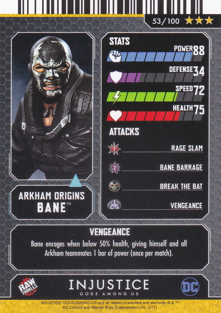 Injustice Arcade Series 1 Out of Print Card 53 Arkham Origins Bane 