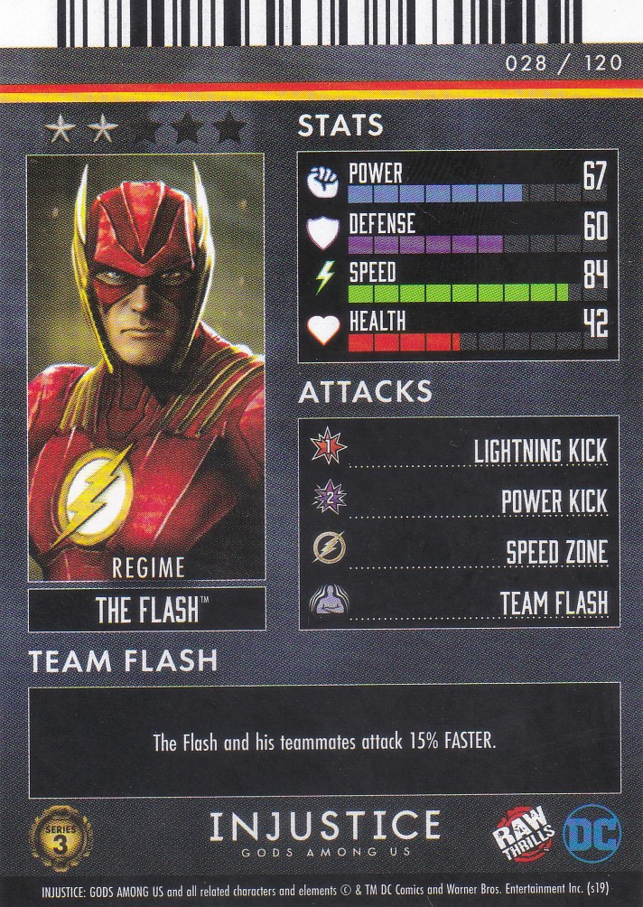 Injustice Arcade Dave and Busters Silver 28/100 Regime Flash NONFOIL 